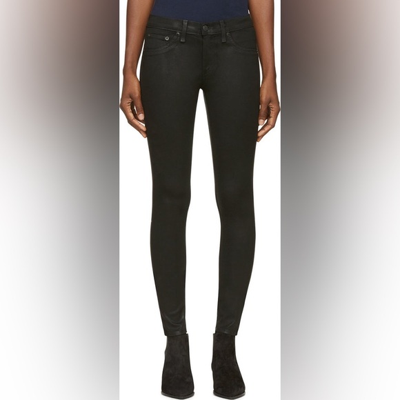 Rag & Bone The Legging Skinny Stretch Jeans in Dark Eggplant - Picture 1 of 7